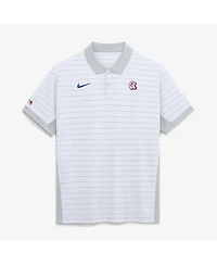 Nike Men's Platinum Atlanta Braves 2026 City Connect Authentic Collection Striped Victory Dri-fit Polo Shirt