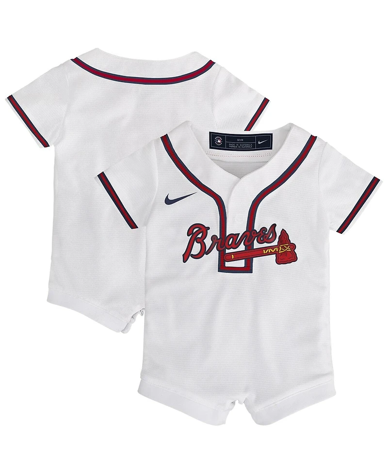 Nike Baby Boys and Girls White Atlanta Braves Home Replica Romper Jersey