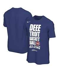 Nike Men's and Women's Blue Detroit Pistons 2026 Nba Playoffs Mantra T-Shirt