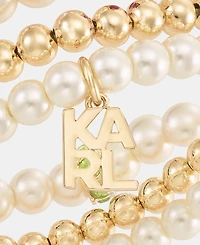 Karl Lagerfeld Paris 3-Pc. Set Crystal & Imitation Pearl Beaded Stretch Bracelets