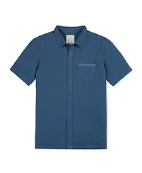 Hope & Henry Men's and Organic Pique Short Sleeve Shirt