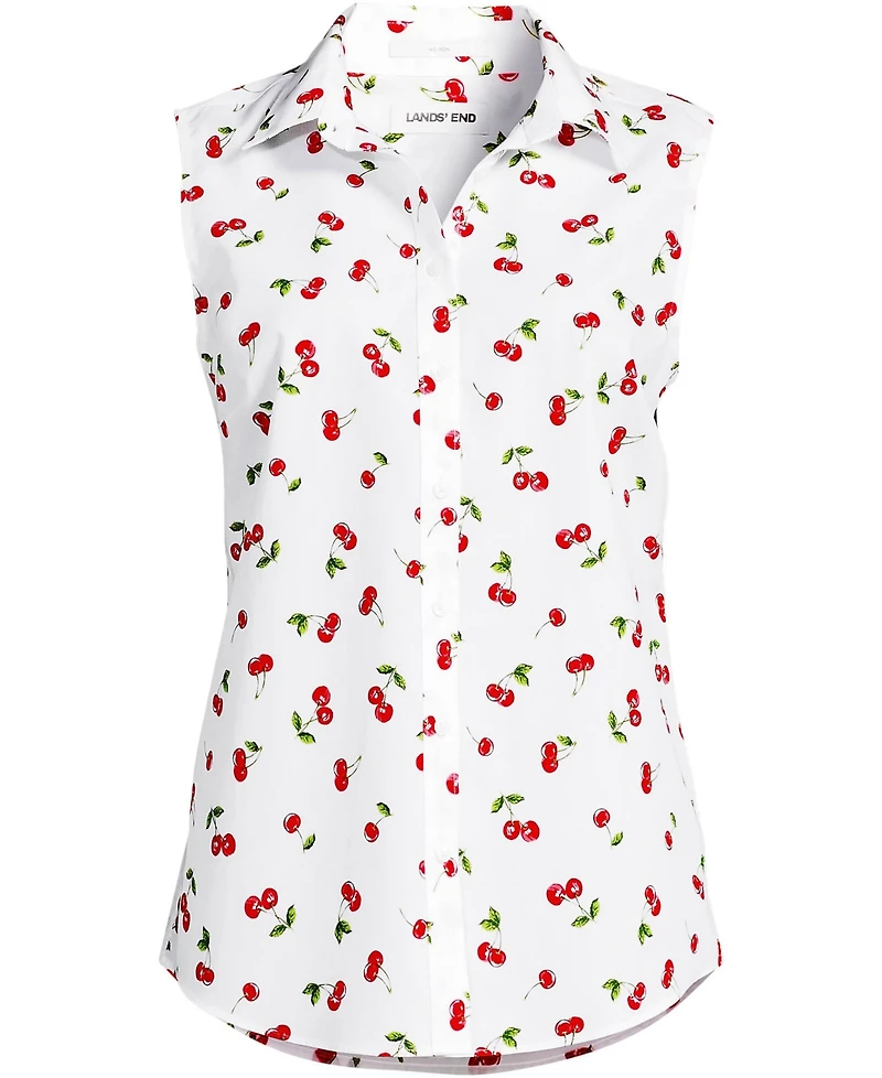 Lands' End Plus No Iron Sleeveless Shirt