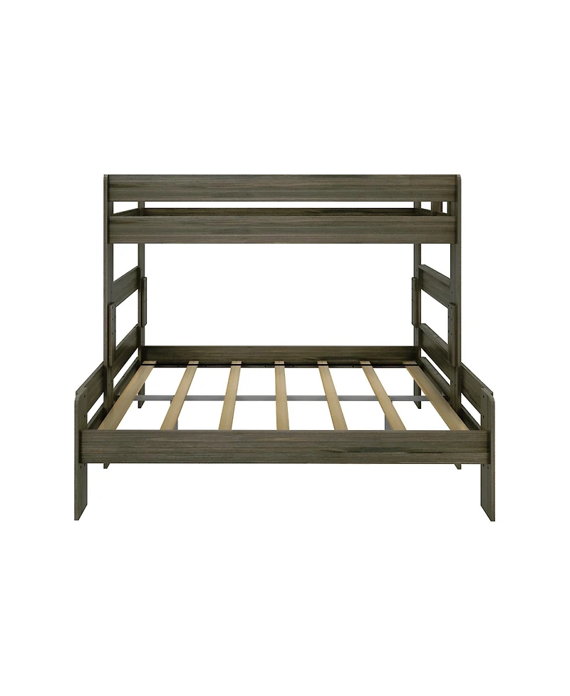 Max & Lily Solid Wood Bunk Bed, Modern Farmhouse Platform Bed Frame For Kids