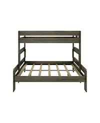 Max & Lily Solid Wood Bunk Bed, Modern Farmhouse Platform Bed Frame For Kids