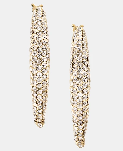 Givenchy Small Pave Hoop Earrings, 1"
