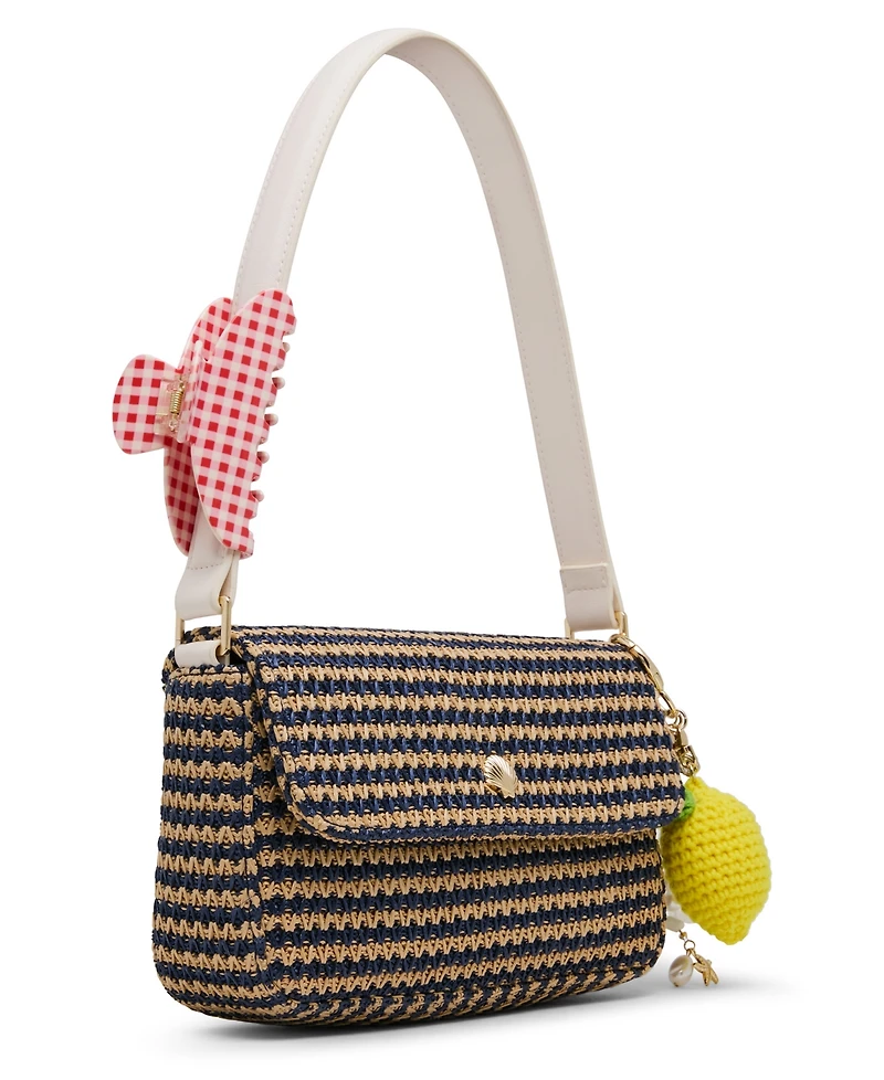 Madden Girl Alanna Straw Small Shoulder Handbag