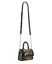 Madden Girl Davinas Straw Mini Top Handle Satchel Handbag
