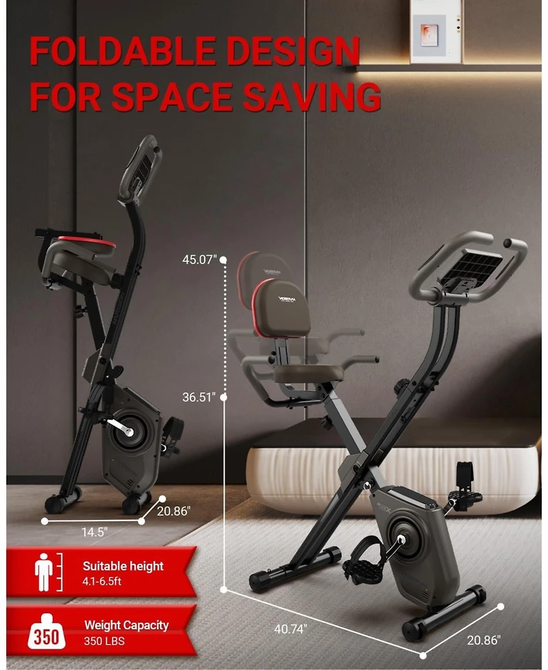 Harison Adjustable Magnetic Exercise Bike for Home, 380 lbs Capacity with App