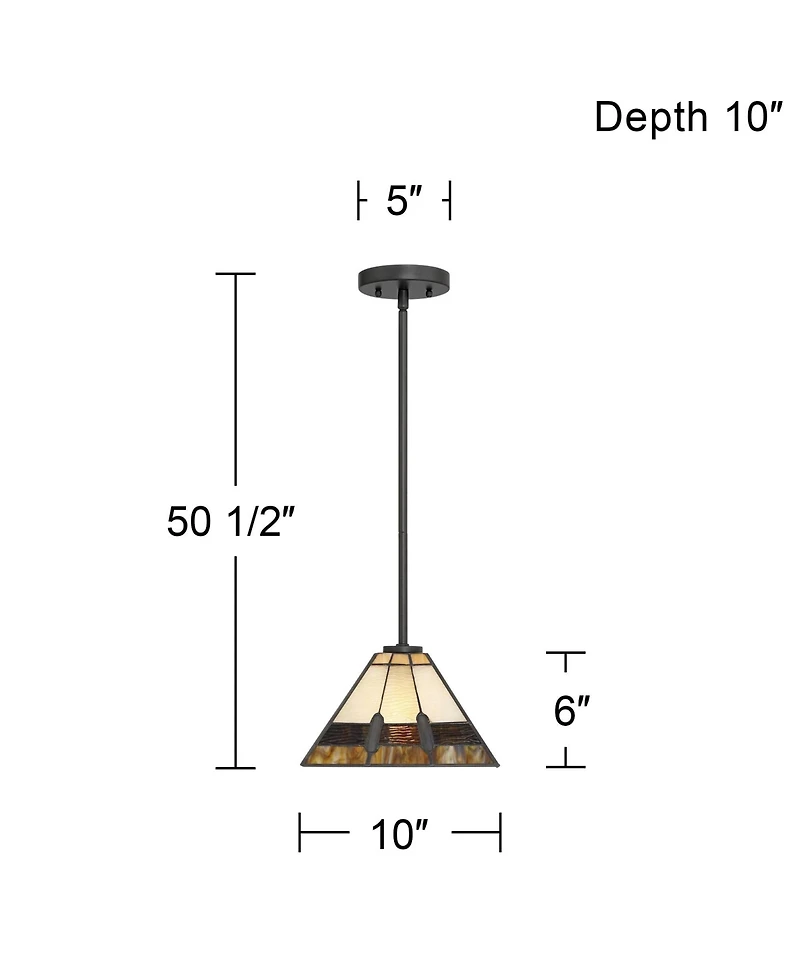 Robert Louis Tiffany Estele Wide Art Glass Mini Pendant Light