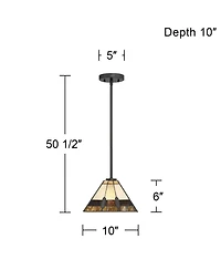 Robert Louis Tiffany Estele Wide Art Glass Mini Pendant Light
