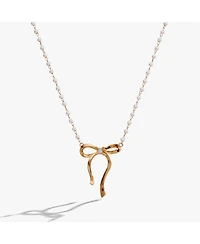 Alex and Ani Bow Pearl Coquette Necklace
