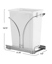 Household Essentials Glidez Steel Pull-Out Double 9 Gallon Plastic Trash Cans