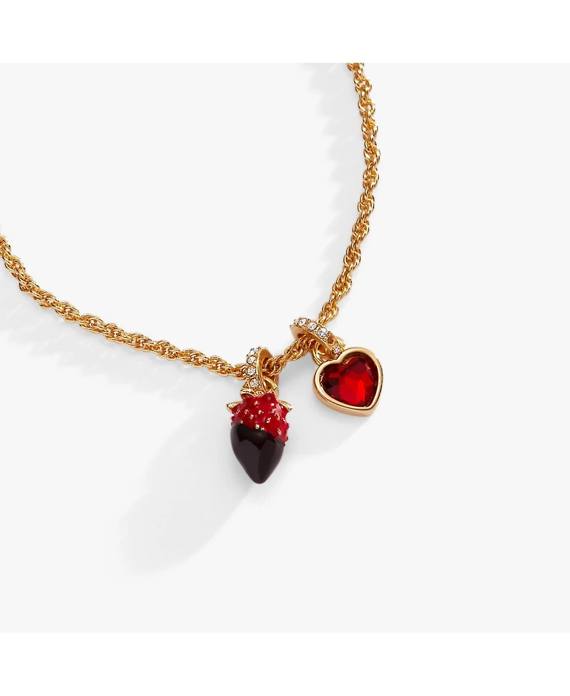 Alex and Ani Chocolate-Covered Strawberry Duo Charm Pendant Necklace