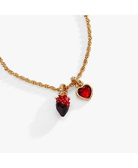 Alex and Ani Chocolate-Covered Strawberry Duo Charm Pendant Necklace