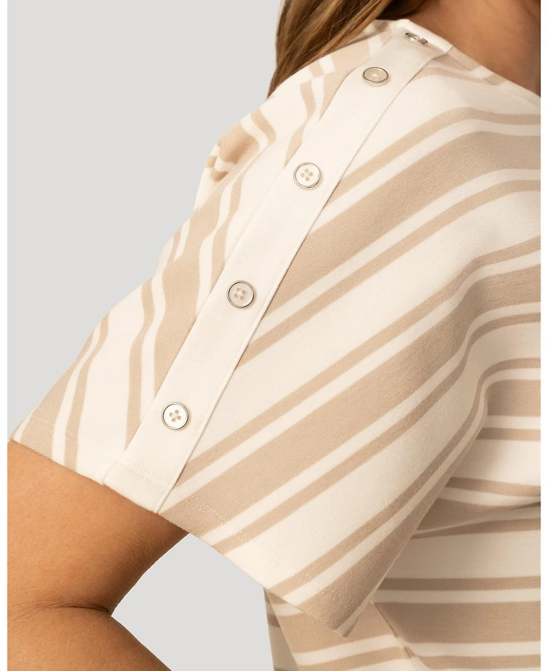 Cable & Gauge Women's Striped Modal Dolman Tee