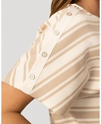 Cable & Gauge Women's Striped Modal Dolman Tee