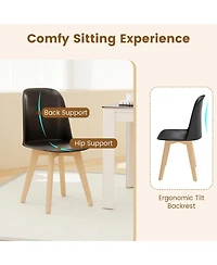 Gymax Modern Dining Chairs Set of 2 Armless Kitchen Chairs 330 Lbs Load Capacity