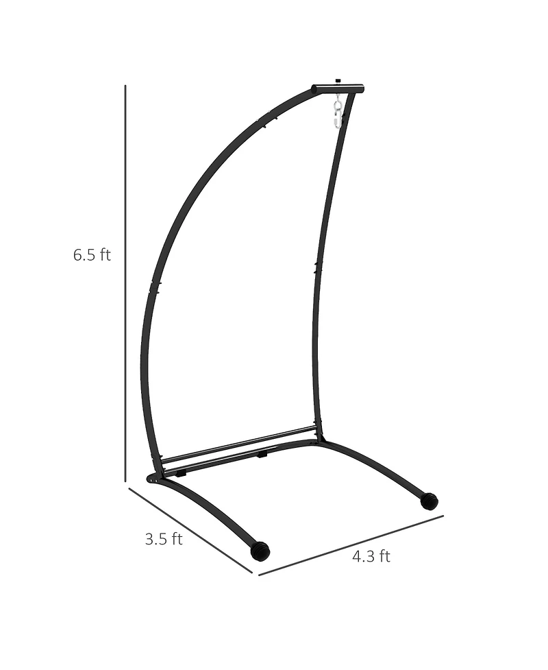 Outsunny Hammock Chair Stand. Metal Frame C Shape Hammock Stand, Black