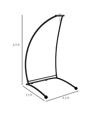 Outsunny Hammock Chair Stand. Metal Frame C Shape Hammock Stand, Black