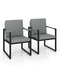 Slickblue Mid Century Modern Accent Chairs Set of 2 with Cushions, Upholstered Sofa