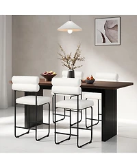 2 Piece 26 Inch Counter Height Bar Stools Metal Frame Footrest