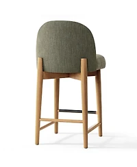 Maison Boucle 25.5" Linen Counter Height Stools Set of 4 for Kitchen Island