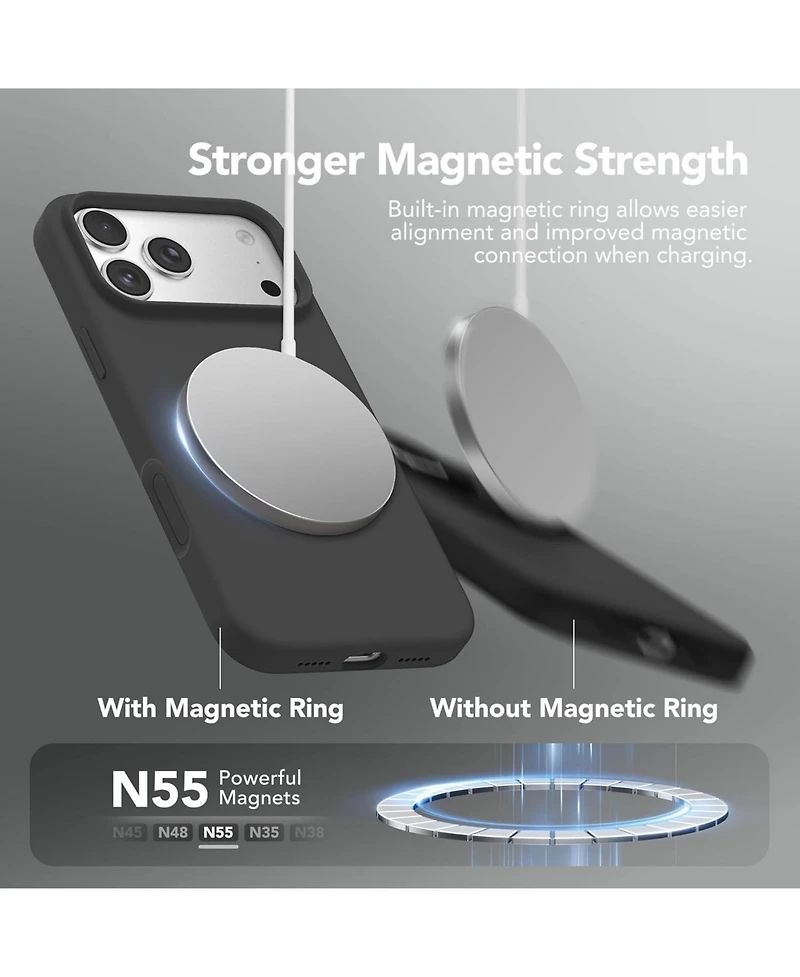 Gonez Magnetic for iPhone 17 Pro Case, Compatible with MagSafe, Liquid Silicone Anti-Scratch Shockproof Protective Phone Case