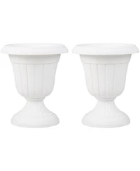 Gouun Vintage Urn Planters Set of 2 with Pedestal Base