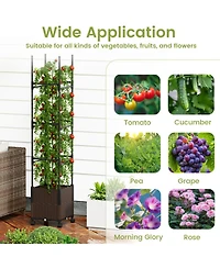 Gouun 87-Inch Tall Raised Planter with Trellis and Self-Watering System