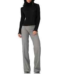 Ivonne Women's Pleated Mock Neck Top