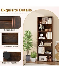 Sugift 6-Tier Bookcase with Open Shelves and Anti Toppling Kit