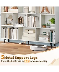 Sugift 10 Cube 55 Bookcase with 5 Tapered Metal Legs