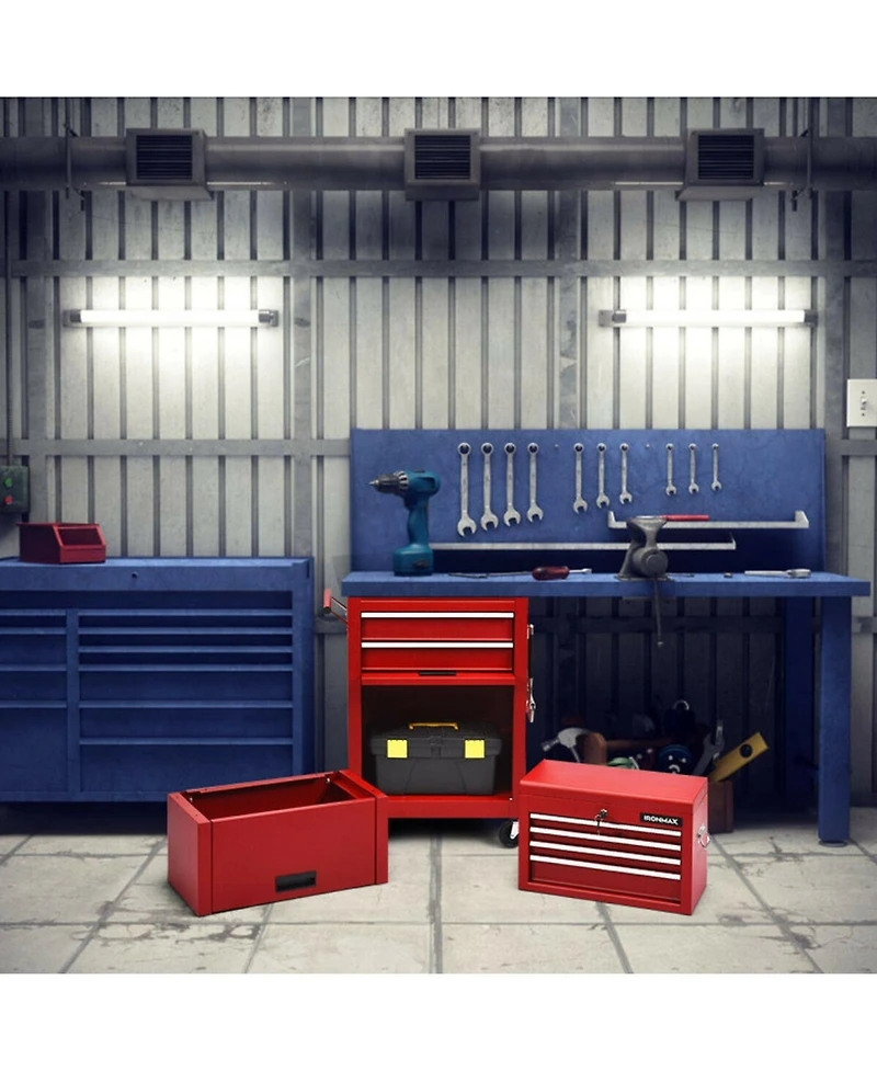 Gouun 6-Drawer Rolling Steel Tool Chest with Detachable Top Box