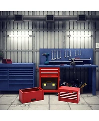 Gouun 6-Drawer Rolling Steel Tool Chest with Detachable Top Box