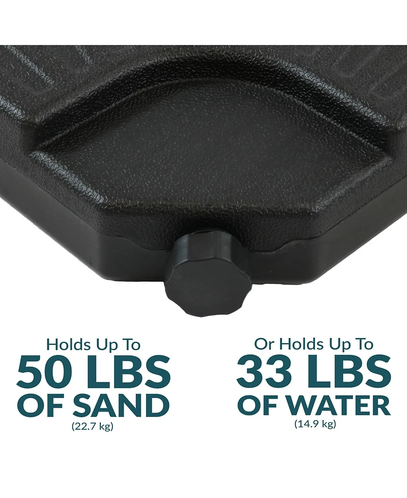 Outdoor Steel Offset Cantilever Patio Umbrella with Round Base Set - 10'