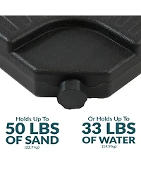 Outdoor Steel Offset Cantilever Patio Umbrella with Round Base Set - 10'