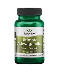 Swanson Ultimate Ashwagandha Ksm-66 250 mg Healthy Stress and Relaxation, Calm Mindset, Natural Formula, 60 Veggie Caps