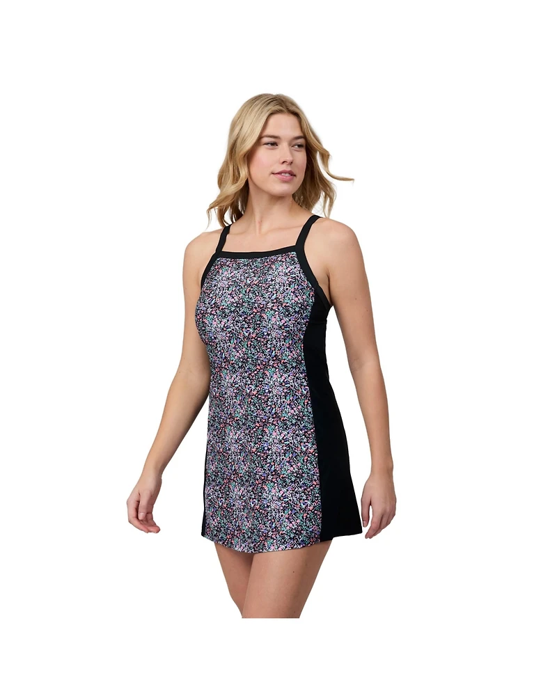 Free Country Women's Swim Dress with Built-in Biker Short