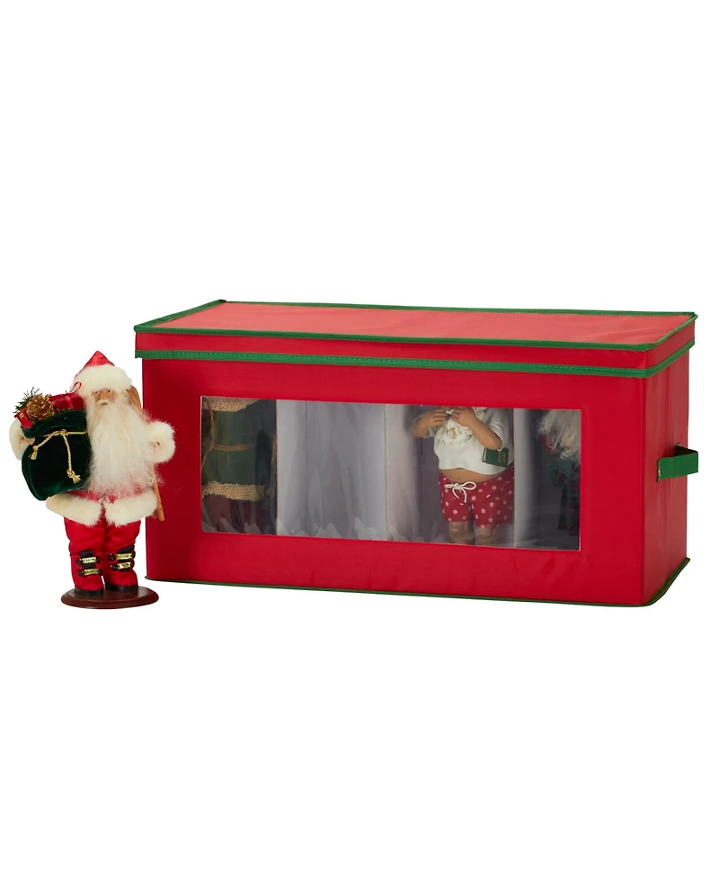 Household Essentials Holiday Figurine Storage Box, 8 Storage Compartments, Trim