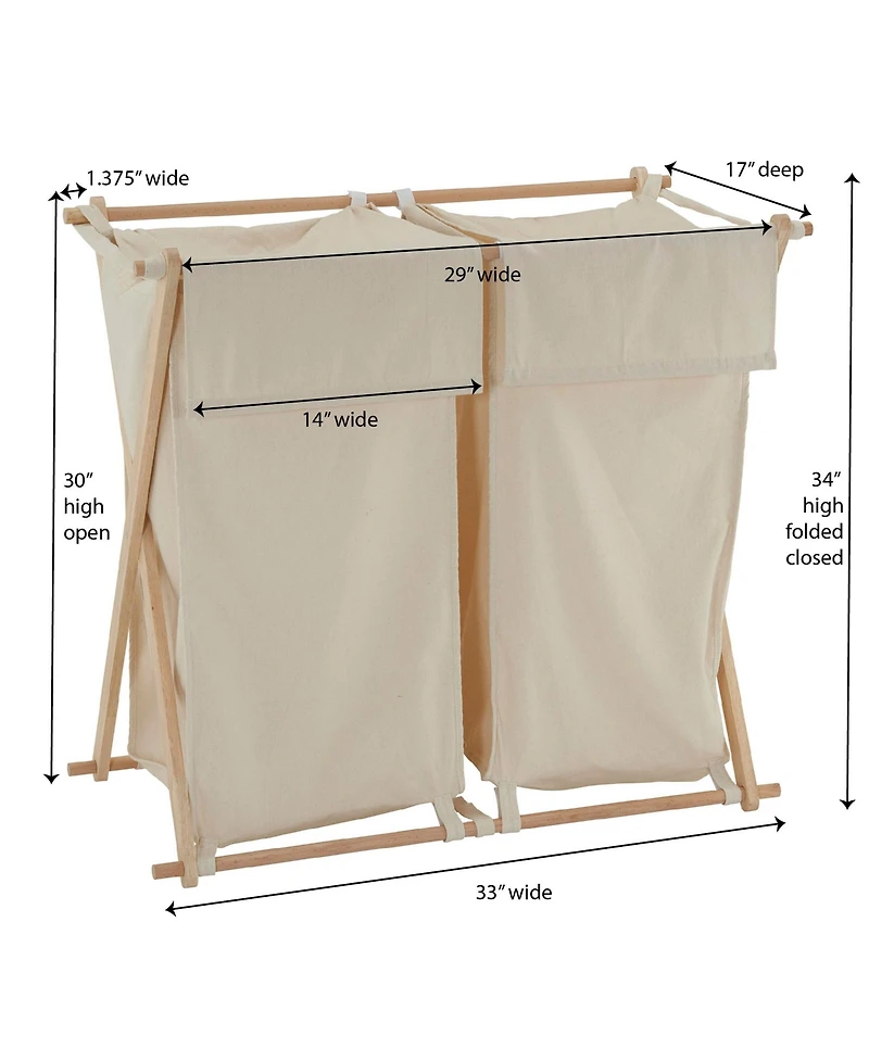 Household Essentials X-Frame Wood Laundry Sorter