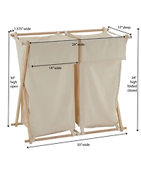 Household Essentials X-Frame Wood Laundry Sorter