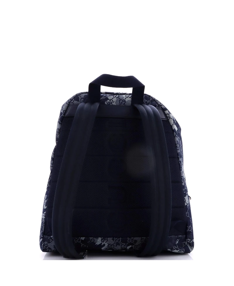 Pre-Owned Gucci Zip Front Pocket Backpack Camouflage Gg Denim