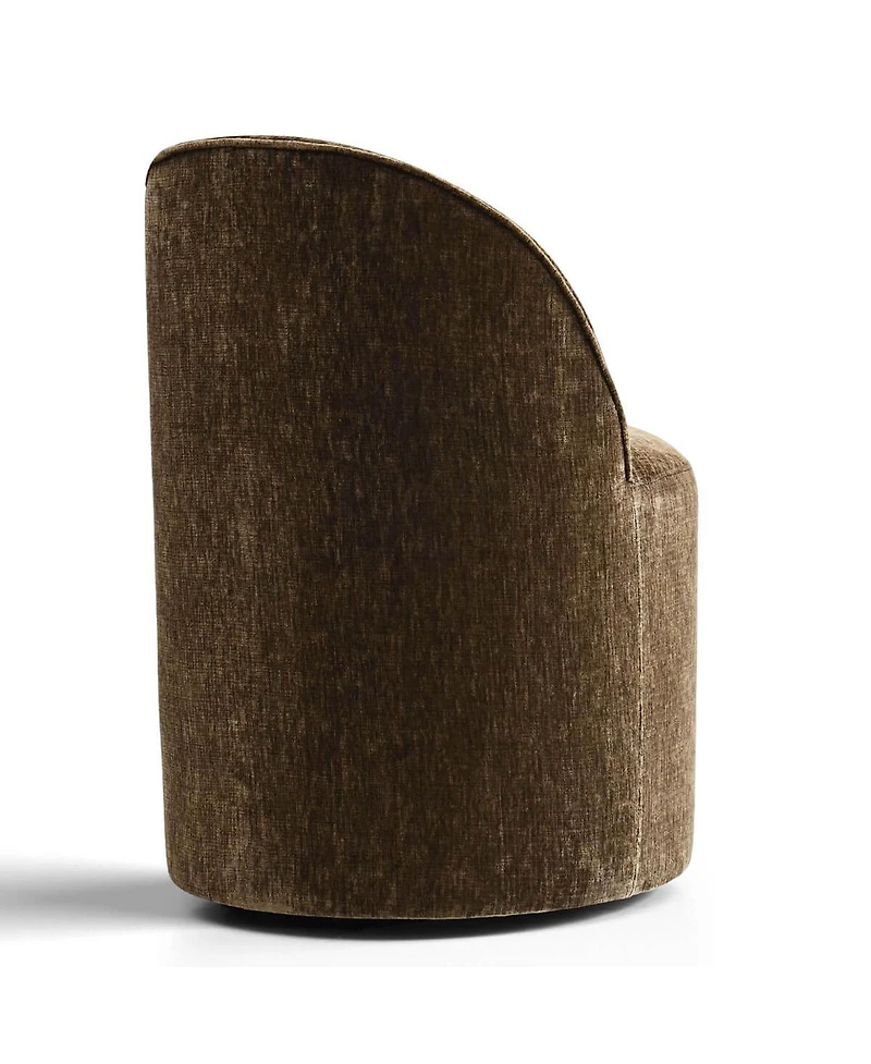 Maison Boucle Chenille Swivel Office Chair with Casters, Barrel Task