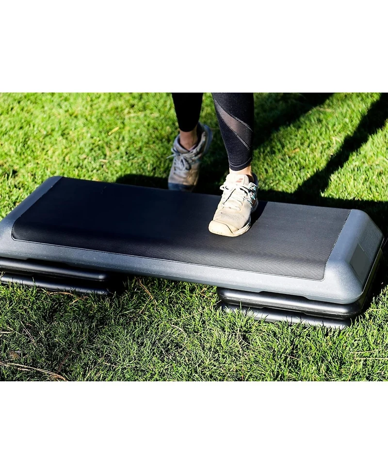 Zeny Exercise Aerobic Step Platform, Adjustable Fitness Stepper with 4 Stackable Risers, Aerobics Stepper Workout Stepper
