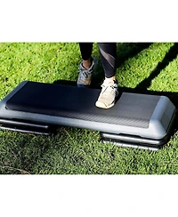Zeny Exercise Aerobic Step Platform, Adjustable Fitness Stepper with 4 Stackable Risers, Aerobics Stepper Workout Stepper