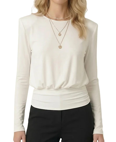 Modenaire Women's Draped Open-Back Fitted-Waist Top