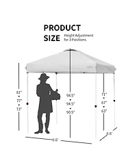 Sugift 6.6 x 6.6 Feet Outdoor Pop Up Camping Canopy Tent with Roller Bag