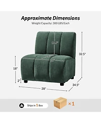 Hulala Home Shalon 28 inches Modern 1-Piece Chenille Channel Tufted Sofa