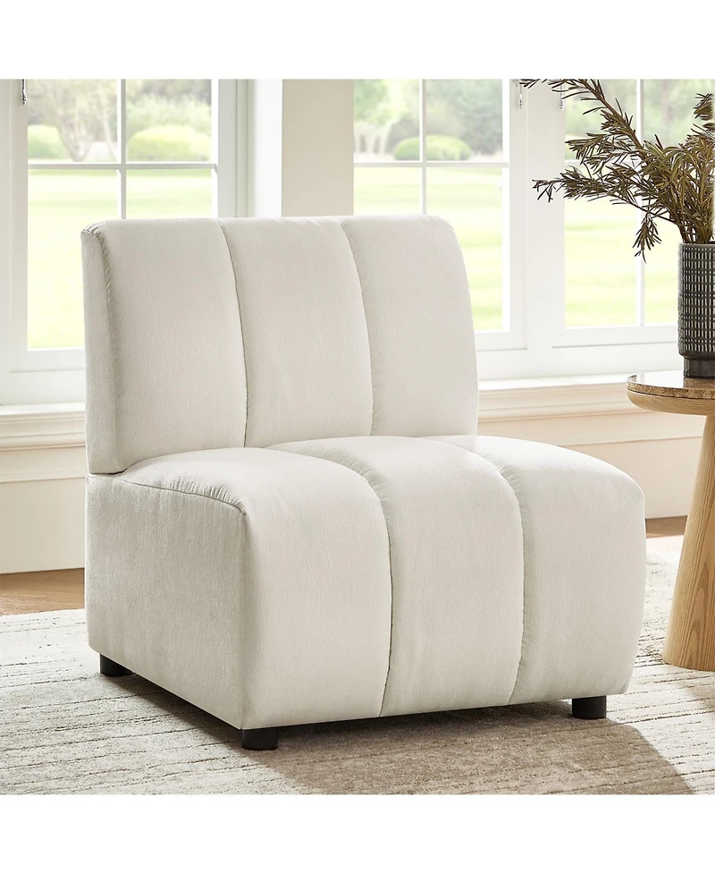 Hulala Home Shalon 28 inches Modern 1-Piece Chenille Channel Tufted Sofa
