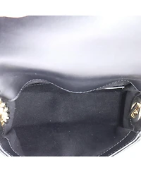 Pre-Owned Gucci Mini Gg Marmont Top Handle Chain Flap Bag Matelasse Leather